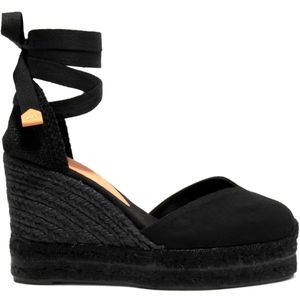 CASTAÑER + NET SUSTAIN Chiara 80 canvas wedge espadrilles Black Size 38